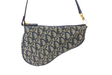 Load image into Gallery viewer, Christian Dior クリスチャンディオール トロッター サドル ポーチ ネイビー ロゴ ハンドバッグ 鞄 総柄 MC0071 美品 中古 56711