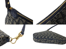 Load image into Gallery viewer, Christian Dior クリスチャンディオール トロッター サドル ポーチ ネイビー ロゴ ハンドバッグ 鞄 総柄 MC0071 美品 中古 56711