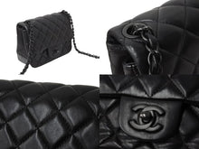 Load image into Gallery viewer, CHANEL シャネル ミニ マトラッセ チェーン ショルダーバッグ 14番台 ブラック ラムスキン ココマーク 鞄 ロゴ 美品 中古 56716