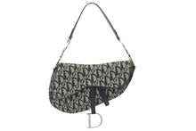 Load image into Gallery viewer, Christian Dior クリスチャンディオール ハンドバッグ トロッター サドルバッグ ネイビー 06-RU-1015 シルバー金具 美品 中古 56717