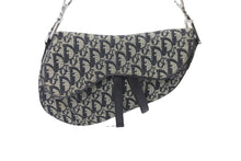 Load image into Gallery viewer, Christian Dior クリスチャンディオール ハンドバッグ トロッター サドルバッグ ネイビー 06-RU-1015 シルバー金具 美品 中古 56717