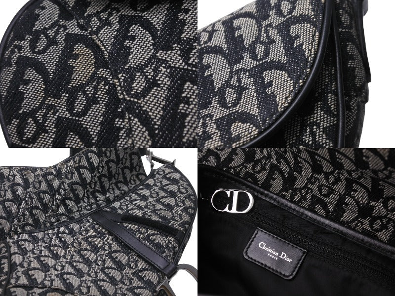 Christian Dior クリスチャンディオール ハンドバッグ トロッター サドルバッグ ネイビー 06-RU-1015 シルバー金具 美品 中古  56717 – Casanova Vintage