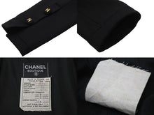 画像をギャラリービューアに読み込む, CHANEL シャネル コート アウター 23231 ココマーク ココボタン ブラック 黒 ロゴ ウール シルク サイズ36 美品 中古 56740