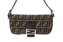 Load image into Gallery viewer, FENDI フェンディ ズッカ柄 マンマバケット ワンショルダーバッグ ブラウン コットンキャンバス レザー 中古 56743