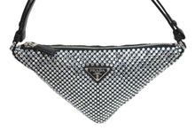 Load image into Gallery viewer, 新品同様 PRADA プラダ ワンショルダーバッグ クリスタルスタッズ サテン ポーチ クリスタル 1NQ044_2AWL_F0T7O 中古 56744