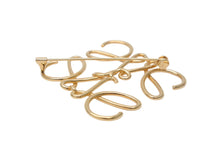 画像をギャラリービューアに読み込む, LOEWE ロエベ アナグラム ブローチ アクセサリー 111.25.020 ゴールド 美品 中古 56746