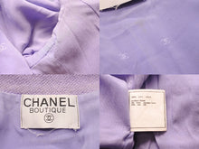 画像をギャラリービューアに読み込む, CHANEL シャネル ジャケット クロップド丈 ココマーク タグ無し コットン シルク パープル ゴールド金具 美品 中古 56748