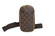 画像をギャラリービューアに読み込む, LOUIS VUITTON ルイヴィトン ショルダーバッグ ポシェットガンジュ モノグラム M51870 ブラウン ゴールド金具 美品 中古 56794
