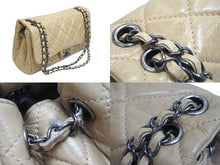 画像をギャラリービューアに読み込む, CHANEL シャネル チェーンショルダーバッグ ココマーク 20番台 2015年 マトラッセ ラムスキン ベージュ シルバー 美品 中古 56798