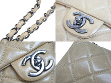 画像をギャラリービューアに読み込む, CHANEL シャネル チェーンショルダーバッグ ココマーク 20番台 2015年 マトラッセ ラムスキン ベージュ シルバー 美品 中古 56798