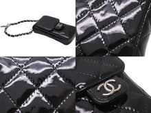 画像をギャラリービューアに読み込む, CHANEL シャネル マトラッセ パテントレザー チェーン ポーチ 13番台 ココマーク ブラック 小物入れ ケース 美品 中古 56810