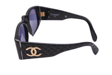 画像をギャラリービューアに読み込む, CHANEL シャネル サングラス 01450 94305 ブラックレンズ ココマーク ブラック ゴールド 美品 中古 56812