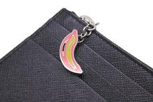 Load image into Gallery viewer, PRADA プラダ コインケース カードケース 財布 バナナ サフィアーノ スマルト ブラック カーフレザー 中古 美品 56813