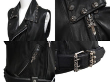 画像をギャラリービューアに読み込む, 極美品 CHROME HEARTS クロムハーツ ジレ オーダーベストクロスボールボタン CHクロスペンダント ローラーベルト S 中古 56827