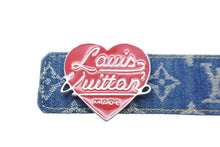 画像をギャラリービューアに読み込む, LOUIS VUITTON ルイヴィトン ベルト M0465 NIGO リバーシブル ハート LV MADE デニム インディゴ サイズ85/34 美品 中古 56828