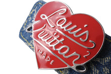 画像をギャラリービューアに読み込む, LOUIS VUITTON ルイヴィトン ベルト M0465 NIGO リバーシブル ハート LV MADE デニム インディゴ サイズ85/34 美品 中古 56828
