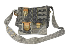 画像をギャラリービューアに読み込む, LouisVuitton ルイヴィトン パッチワーク ポスティ メッセンジャーバッグ モノグラムデニム グレー M95374 美品 中古 56831