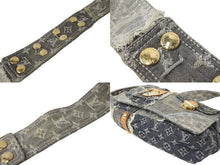 画像をギャラリービューアに読み込む, LouisVuitton ルイヴィトン パッチワーク ポスティ メッセンジャーバッグ モノグラムデニム グレー M95374 美品 中古 56831