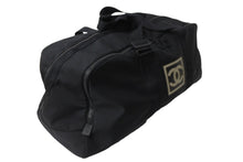 画像をギャラリービューアに読み込む, CHANEL シャネル ボストンバッグ スポーツライン ココマーク コットンキャンバス ブラック 7番台 美品 中古 56832