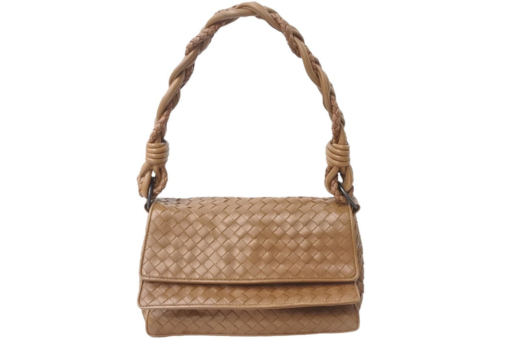 BOTTEGAVENETA ボッテガヴェネタ ワンショルダーバッグ 145555 イントレチャートブラウン レザー 美品 中古 56858