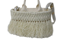 Load image into Gallery viewer, 極美品 PRADA プラダ 2WAYハンドバッグ 1BG089 キャンバス ラフィア カゴ ストロー ホワイト ゴールド金具 中古 56860