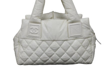 画像をギャラリービューアに読み込む, CHANEL シャネル ハンドバッグ コココクーン 14番台 A48619 ホワイト ナイロン シルバー金具 良品 中古 56862