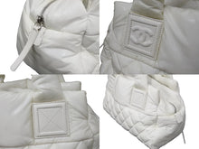 画像をギャラリービューアに読み込む, CHANEL シャネル ハンドバッグ コココクーン 14番台 A48619 ホワイト ナイロン シルバー金具 良品 中古 56862