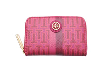 画像をギャラリービューアに読み込む, Tory Burch トリーバーチ 財布 カードケース コインケース 小銭入れ ピンク ゴールド金具 美品 中古 56868