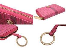 画像をギャラリービューアに読み込む, Tory Burch トリーバーチ 財布 カードケース コインケース 小銭入れ ピンク ゴールド金具 美品 中古 56868