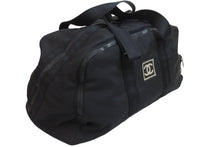 画像をギャラリービューアに読み込む, CHANEL シャネル ボストンバッグ スポーツライン 7番台 ココマーク ブラック ナイロン ブラック金具 美品 中古 56887