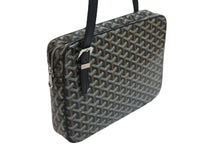 Load image into Gallery viewer, 極美品 GOYARD ゴヤール ヨナGM ショルダーバッグ ブラック レザー コーティングキャンバス シルバー金具 中古 56891
