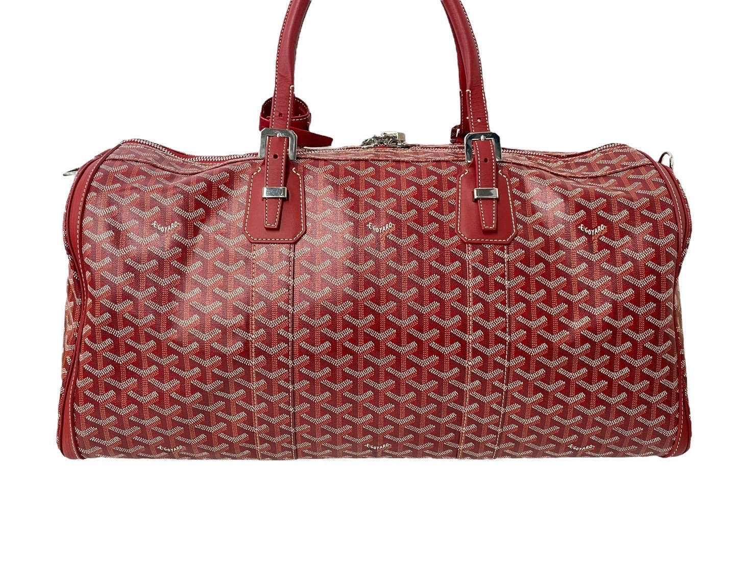 極美品 GOYARD ゴヤール クロワジュール50 ボストンバッグ ヘリンボーン PVC コーティングキャンバス レッド 中古 56892 –  Casanova Vintage