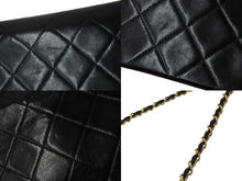 画像をギャラリービューアに読み込む, CHANEL シャネル マトラッセ チェーン ショルダーバッグ 4番台 ラムスキン フルフラップ ブラック ゴールド金具 美品 中古 56911