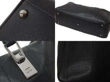 画像をギャラリービューアに読み込む, 極美品 CHANEL シャネル チョコバー ミニ ボストンバッグ 8番台 キャビアスキン ブラック ココマーク シルバー金具 鞄 中古 56914