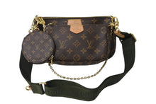 画像をギャラリービューアに読み込む, LOUIS VUITTON ルイヴィトン ショルダーバッグ M44813 ミュルティ ポシェット アクセソワール マロン カーキ 美品 中古 56916