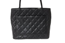画像をギャラリービューアに読み込む, CHANEL シャネル 復刻トート 6番台 ハンドバッグ トート ココマーク キャビアスキン ブラック シルバー金具 美品 中古 56918