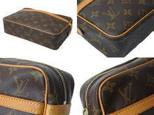 画像をギャラリービューアに読み込む, LOUIS VUITTON ルイヴィトン クラッチバッグ M51847 コンピエーニュ 23 ブラウン ゴールド金具 美品 中古 56921