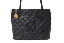 画像をギャラリービューアに読み込む, 極美品 CHANEL シャネル キャビアスキン 復刻 トートバッグ 7番台 ハンドバッグ ブラック ココマーク ロゴ ゴールド金具 中古 56945