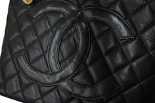画像をギャラリービューアに読み込む, 極美品 CHANEL シャネル キャビアスキン 復刻 トートバッグ 7番台 ハンドバッグ ブラック ココマーク ロゴ ゴールド金具 中古 56945