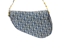 Load image into Gallery viewer, 極美品 Christian Dior クリスチャンディオール ワンショルダーバッグ サドルバッグ トロッター柄 キャンバス ネイビー 中古 56955