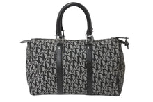 画像をギャラリービューアに読み込む, Christian Dior クリスチャンディオール トロッター 35cm ボストンバッグ BO A 0043 ブラック シルバー金具 中古 良品 56961