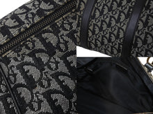 画像をギャラリービューアに読み込む, Christian Dior クリスチャンディオール トロッター 35cm ボストンバッグ BO A 0043 ブラック シルバー金具 中古 良品 56961