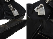 Load image into Gallery viewer, PRADA プラダ ハンドバッグ トライアングルロゴ ブラック シルバー金具 ナイロン レザー 良品 中古 56963