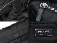 Load image into Gallery viewer, PRADA プラダ ハンドバッグ トライアングルロゴ ブラック シルバー金具 ナイロン レザー 良品 中古 56963