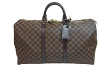画像をギャラリービューアに読み込む, LOUIS VUITTON ルイヴィトン ダミエ キーポル50 ボストンバッグ N41427 コーティングキャンバス ブラウン 美品 中古 56971
