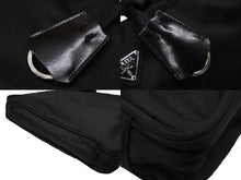 Load image into Gallery viewer, PRADA プラダ トートバッグ ハンドバッグ トライアングルロゴ ブラック シルバー金具 ナイロン 美品 中古 56972