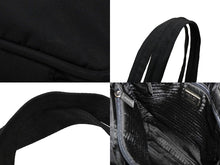 Load image into Gallery viewer, PRADA プラダ トートバッグ ハンドバッグ トライアングルロゴ ブラック シルバー金具 ナイロン 美品 中古 56972