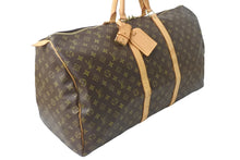 画像をギャラリービューアに読み込む, LOUIS VUITTON ルイヴィトン ボストンバッグ M41412 キーポルバンドリエール60 ブラウン PVC ゴールド金具 良品 中古 56983