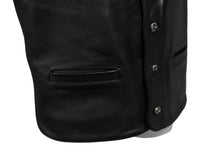 画像をギャラリービューアに読み込む, 極美品 CHROME HEARTS クロムハーツ ベスト CHクロスボタン ブラック 牛革 シルバー925 サイズS 中古 56994