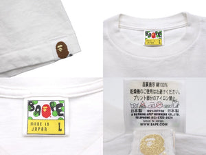 A BATHING APE アベイシングエイプ×Chrome Hearts クロムハーツ コラボ 半袖Tシャツ L ホワイト ブラック 美品 中古 56999